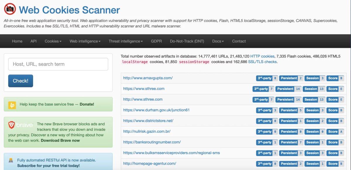 Scanning website
