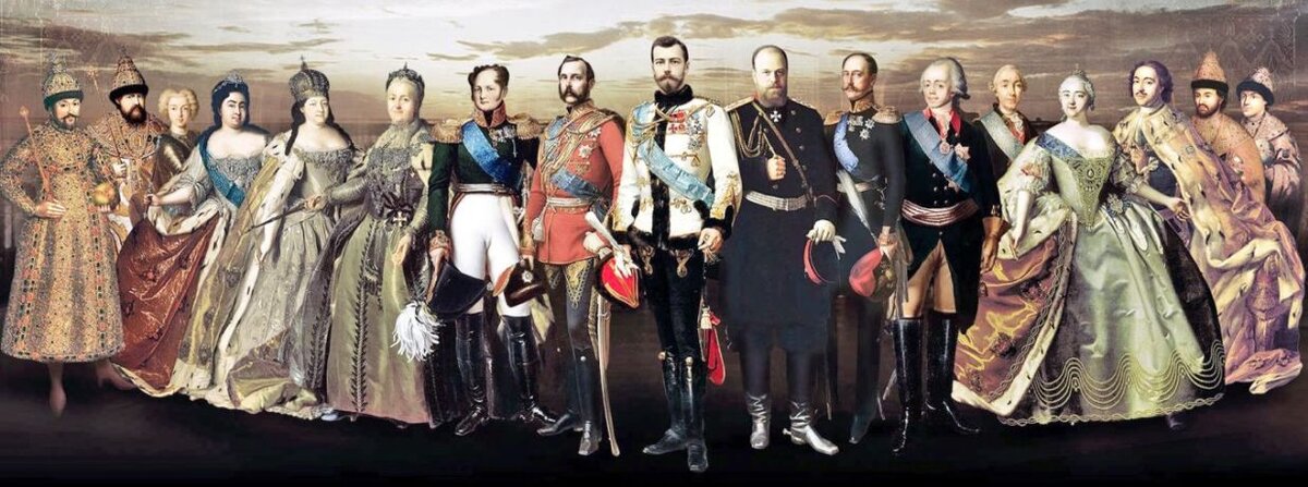 Галерея основных российских монархов династии Романовых. К сожалению, тут изображены не все, отмеченные в моем списке