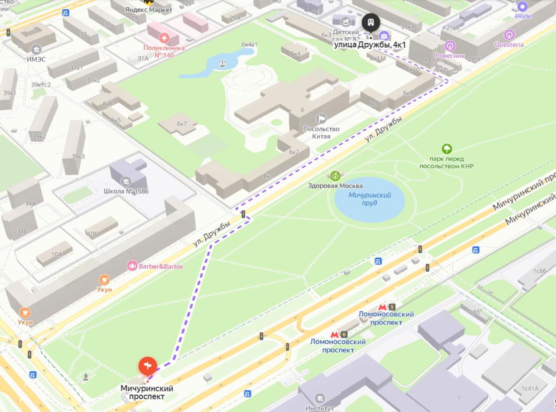 Октябрьский проспект маршрут. Ломоносовский проспект 19 на карте Москвы.