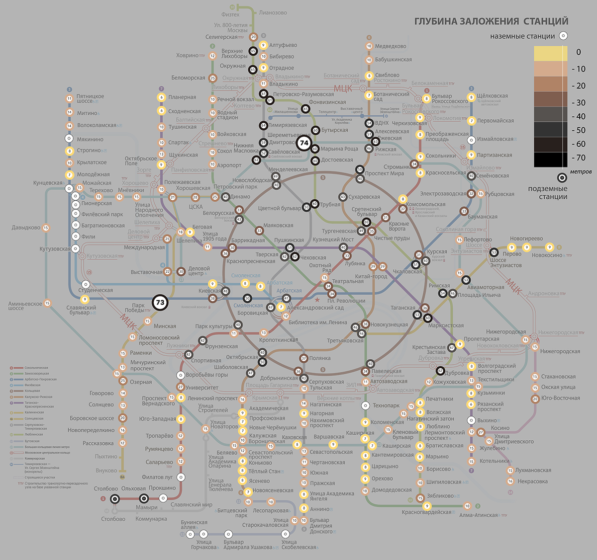 Схема глубин заложения станций метро | А - Кадастр | Дзен