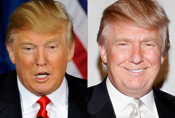 Donald Trump: Bronzed vs. Natural / фото: Ethan Miller/Getty Images, Cindy Ord/Getty Images