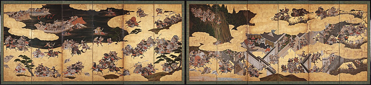 Battle scenes from the Tale of Heike, early 17th century