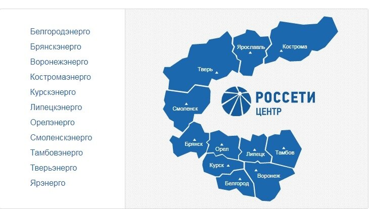 Карта Россети