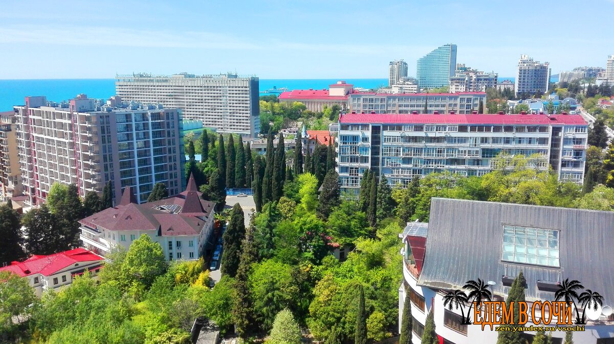 Город Сочи, вид сверху.