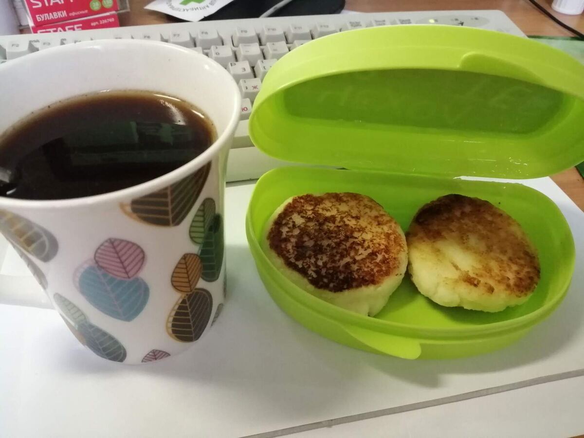 мой завтрак на работе