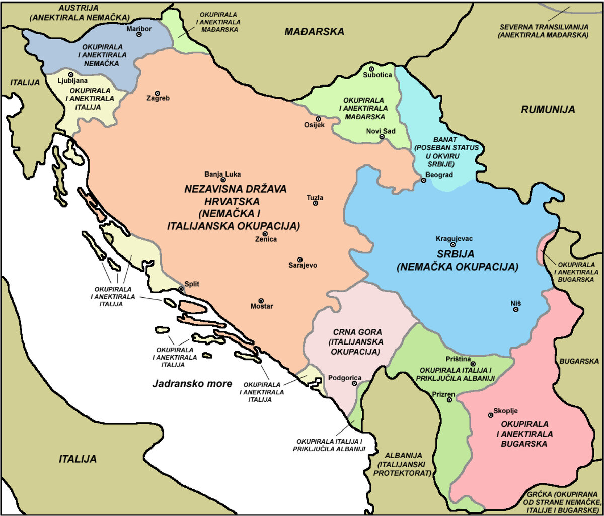 Югославия после второй мировой. Карта Югославии 1941. Раздел Югославии во 2 мировой войне. Карта раздела Югославии 1941. Оккупация Югославии 1941 карта.