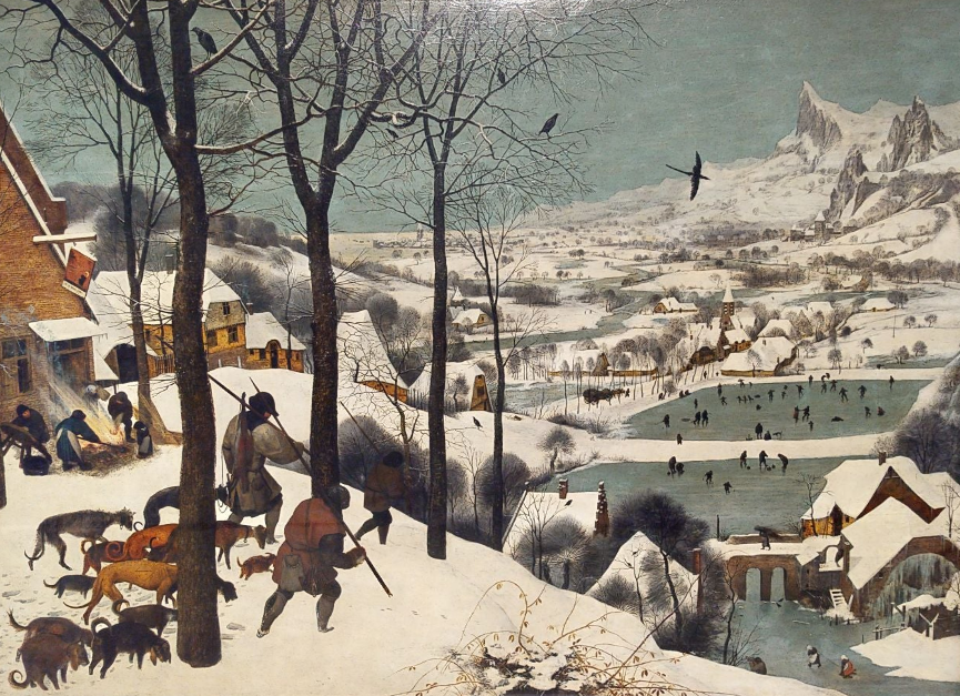 Питер Брейгель Старший, «Охотники на снегу. Зима», 1565
