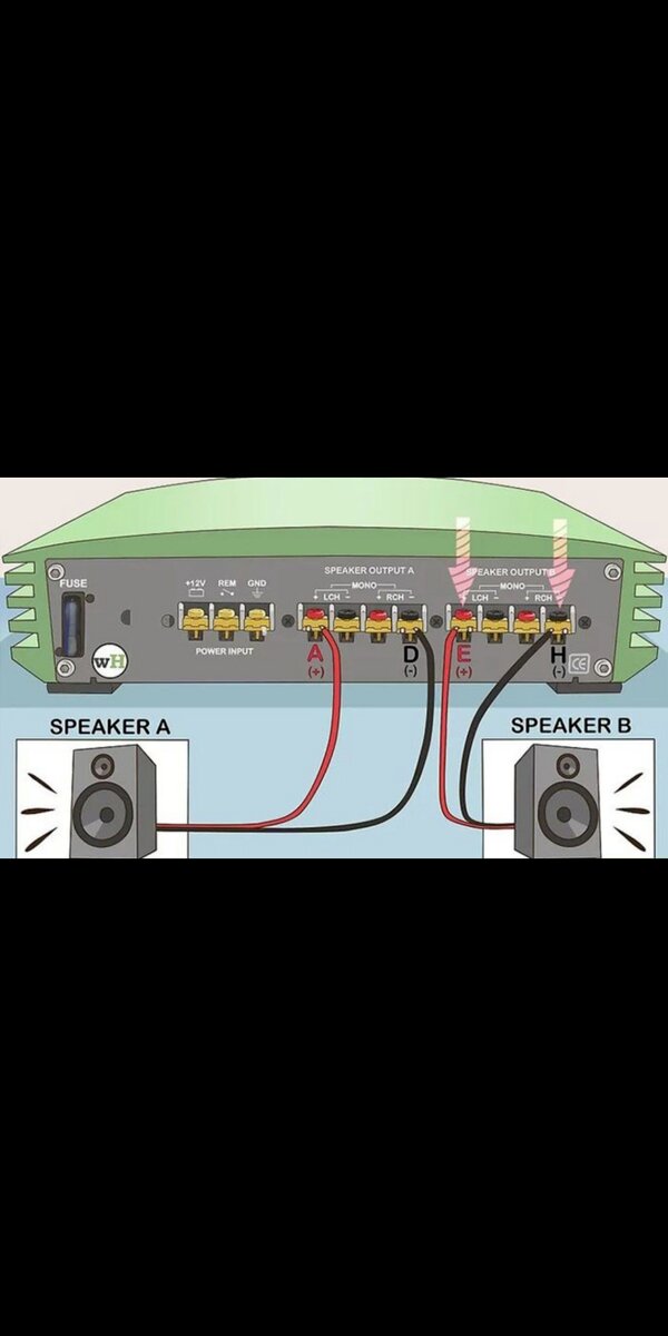 Подключение усилителя в мостовой режим 