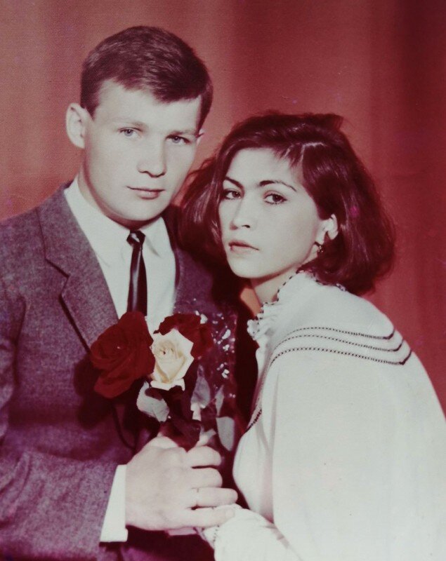 Александр Солоник с первой женой, Курган, год неизвестен.