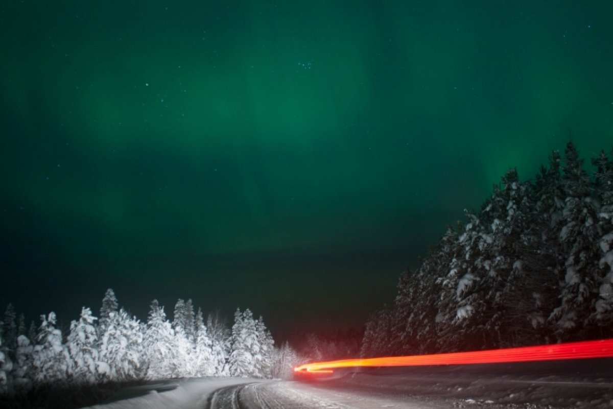    Жители Коми увидели красивое северное сияние в ночь на 24 апреля