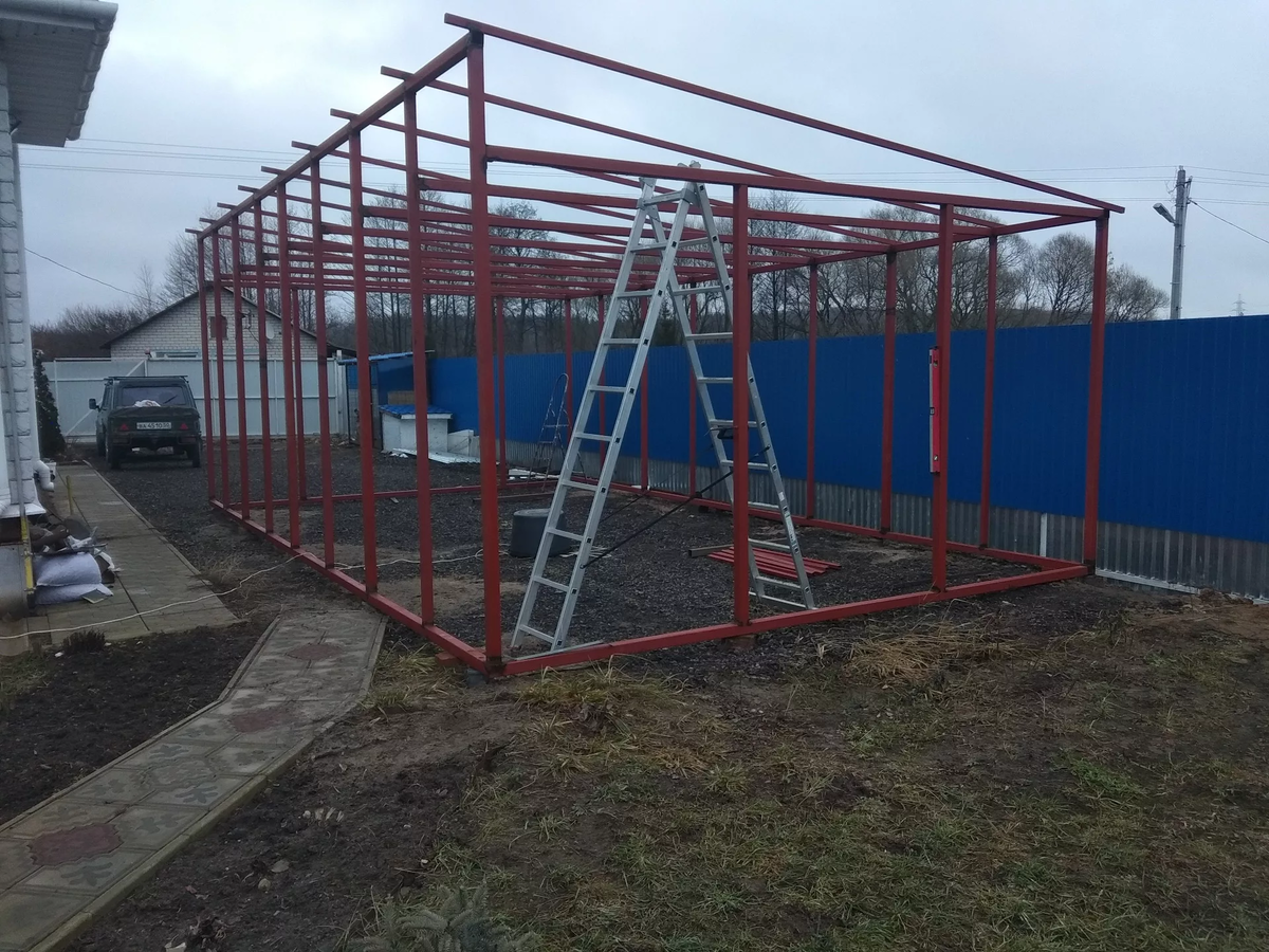 Каркас гаража из профильной трубы