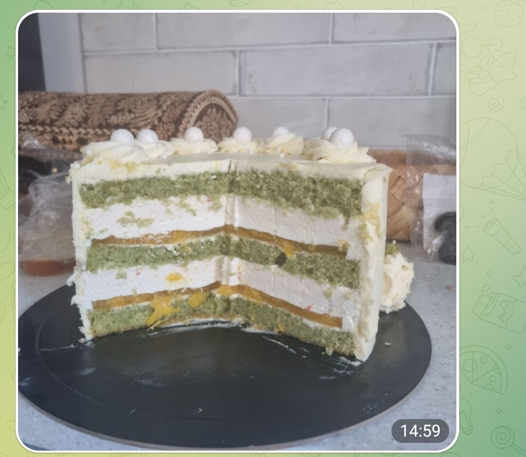 Срез торта. Фото заказчицы.