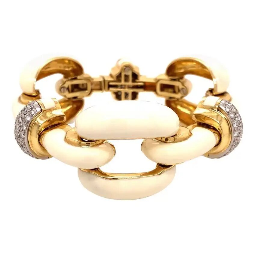 Браслет Roberto Legnazzi с бриллиантами и эмалью.