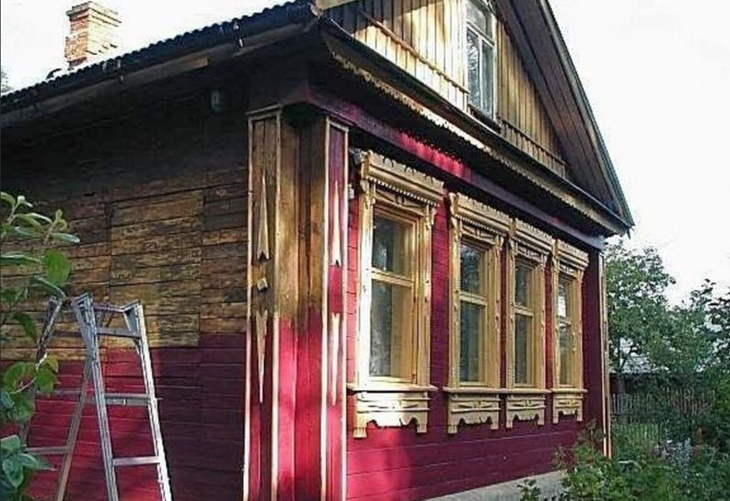 Покрасить дом деревянный по старой краске