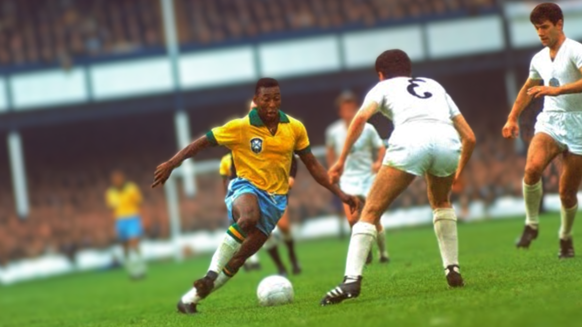 Пеле в игре. Чемпионат мира. Сборная Бразилии по футболу.