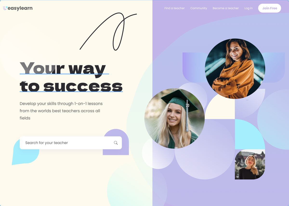 Главная страница сайта по поиску учителей.