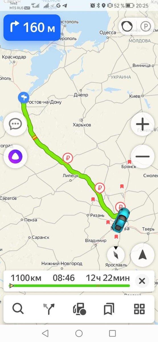 Маршрут Москва-Ростов-на-Дону по М4