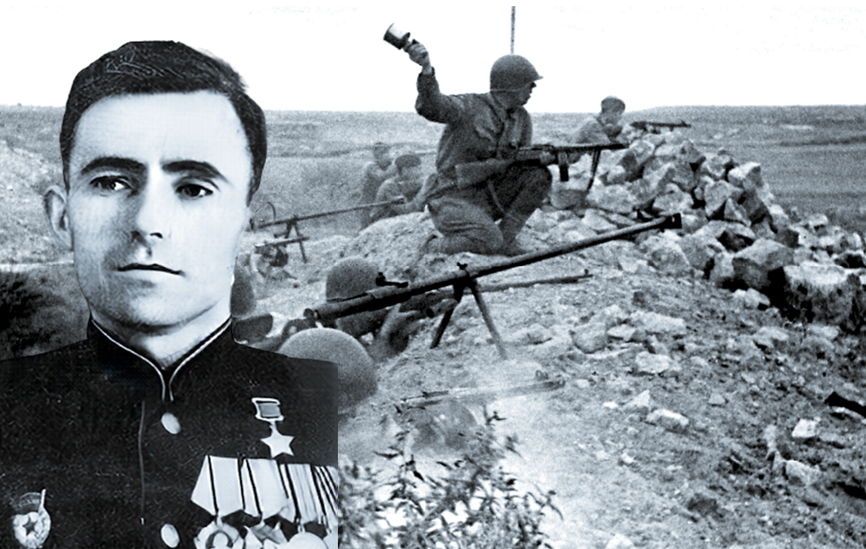 Командир отделения, гвардии старшина К. А. Абакаров.