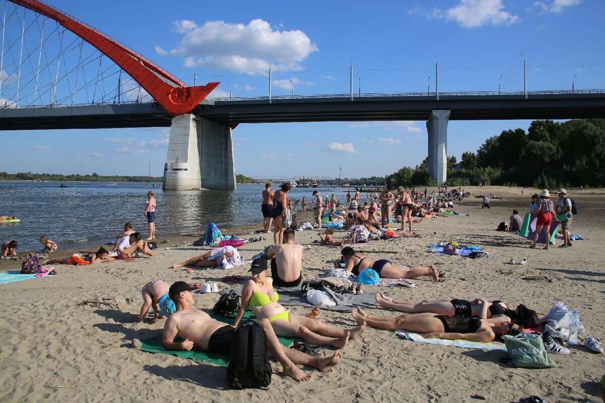 пляж обское море в новосибирске