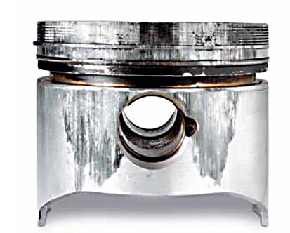 Рисунок 2. Вид задиров поршня от перегрева. Начальная стадия.