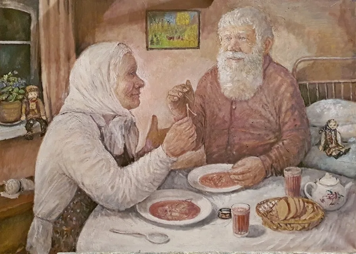 Баранов Леонид Павлович (род. 1955). Из цикла картин "Жили-были дед да баба".