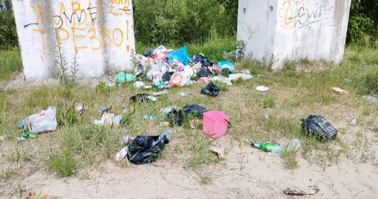    Стихийная свалка на пляже