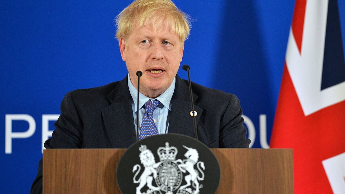    Премьер-министр Великобритании Борис Джонсон на саммите ЕС© РИА Новости . Алексей Витвицкий