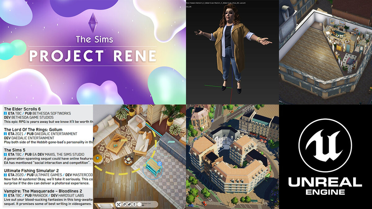 Коллаж из различных упоминаний The Sims 5