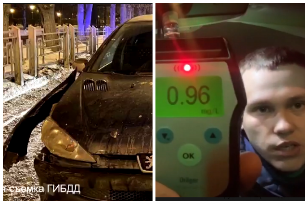    Пьяный тюменец устроил гонки с патрулем ГИБДД и врезался в бордюр