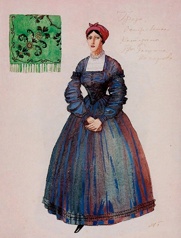 Эскиз костюма Катерины. Рисунок Александра Головина. 1916 год Государственный центральный театральный музей им. А. А. Бахрушина / «Артхив»
