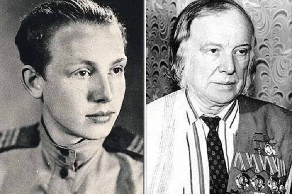     Иннокентий Смоктуновский (в то время еще Смоктунович) во время войны и уже после, с наградами. Фото: dzen.ru/past_and_present