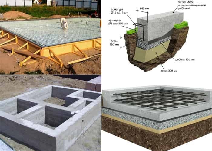 Какие дома лучше монолитные или. Плитный фундамент с ленточным фундаментом. Устройство ленточного фундамента для частного дома. Усиление монолитной фундаментной плиты фундамента. Ленточный фундамент по чему укалдывает я.