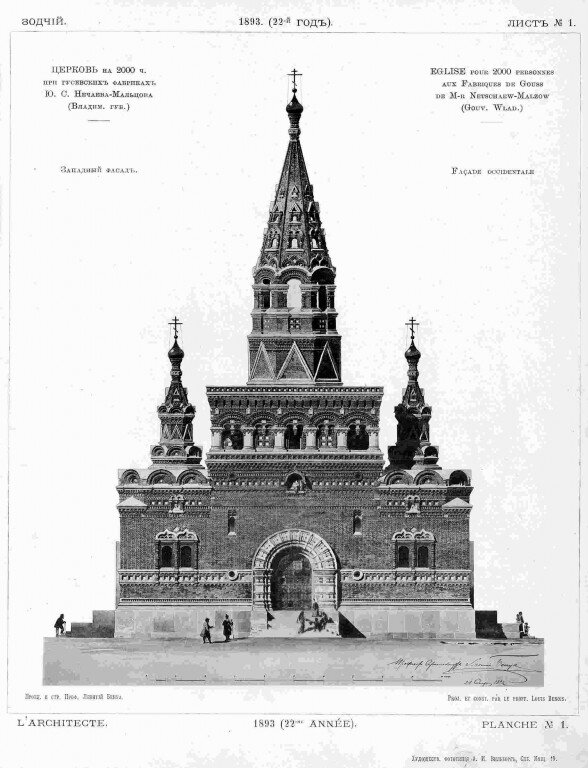 Рис. из журнала "Зодчий" 1893 года, это эскиз еще не построенного тогда храма. С сайта Соборы.ру