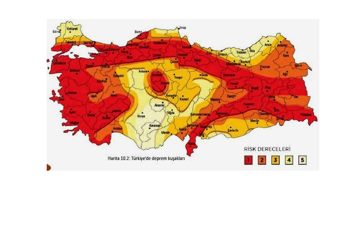 Карта сейсмической опасности турции