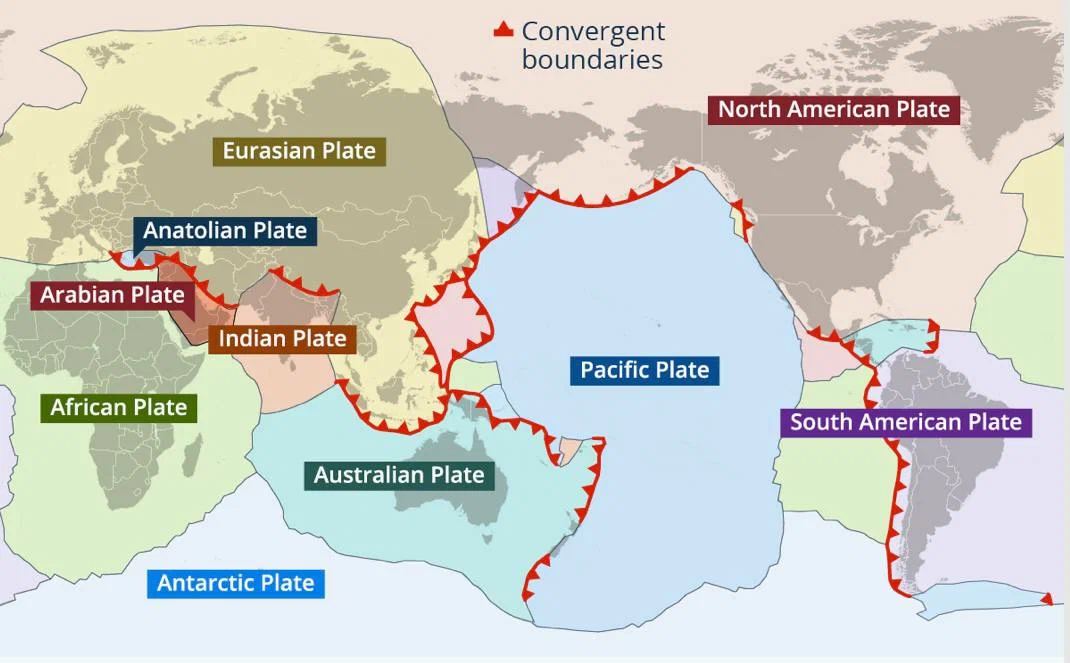Границы тектонических плит. Карта тектонических плит. Карта литосферных плит земли. Тектонические плиты земли карта. Границы землетрясения
