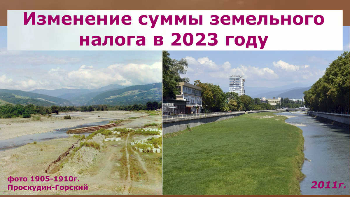 Слева фото центра Сочи сделанное автором метода цветной фотографии профессором Проскудиным-Горским