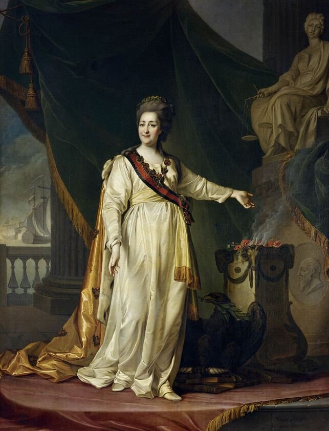 Дмитрий Левицкий. «Екатерина II – законодательница в храме богини Правосудия». Репродукция взята из свободных источников на просторах Интернета