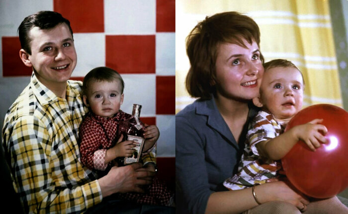 Маленький Антон с родителями