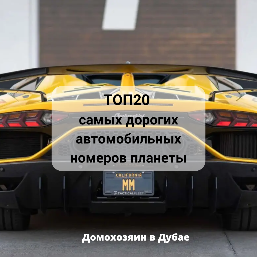 Самые дорогие автомобильные номера | Домохозяин в Дубае (блог) | Дзен