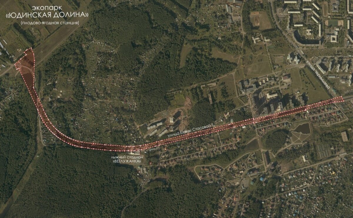     Красным выделен участок дороги для реконструкции