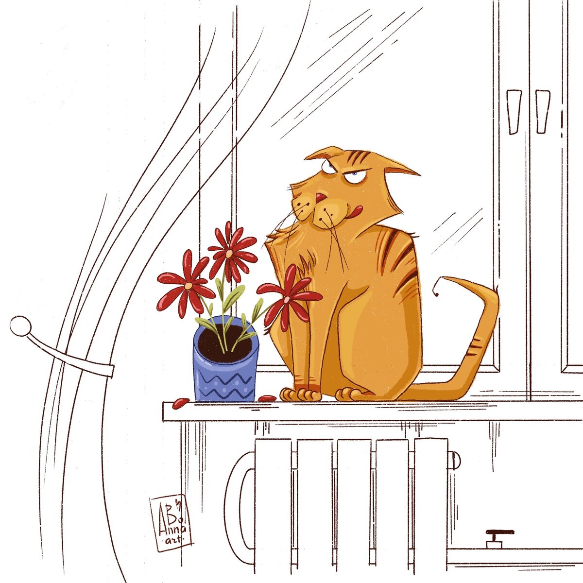 Вредный рыжий кот