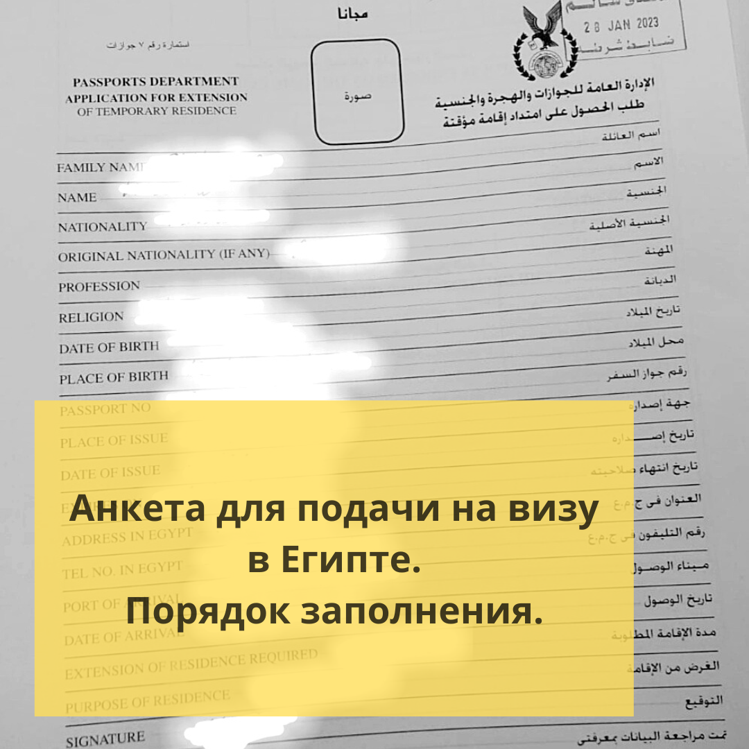 ⚠️Анкета для подачи на визу в Египте. Порядок заполнения. | Ольга о Египте  🇪🇬 и не только | Дзен