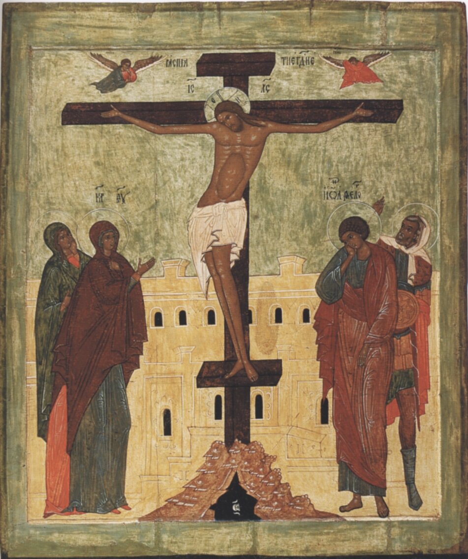 Икона "Распятие Господне" 16 век. Источник: https://icons.pstgu.ru/icon/2463