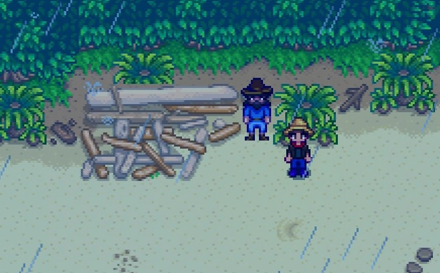 Разрушенный мост в Stardew Valley