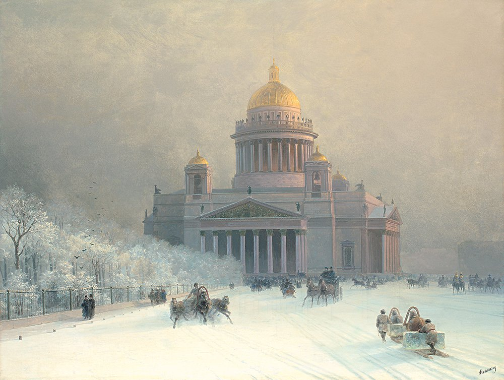Иван Айвазовский. «Исаакиевский собор в морозный день», 1891