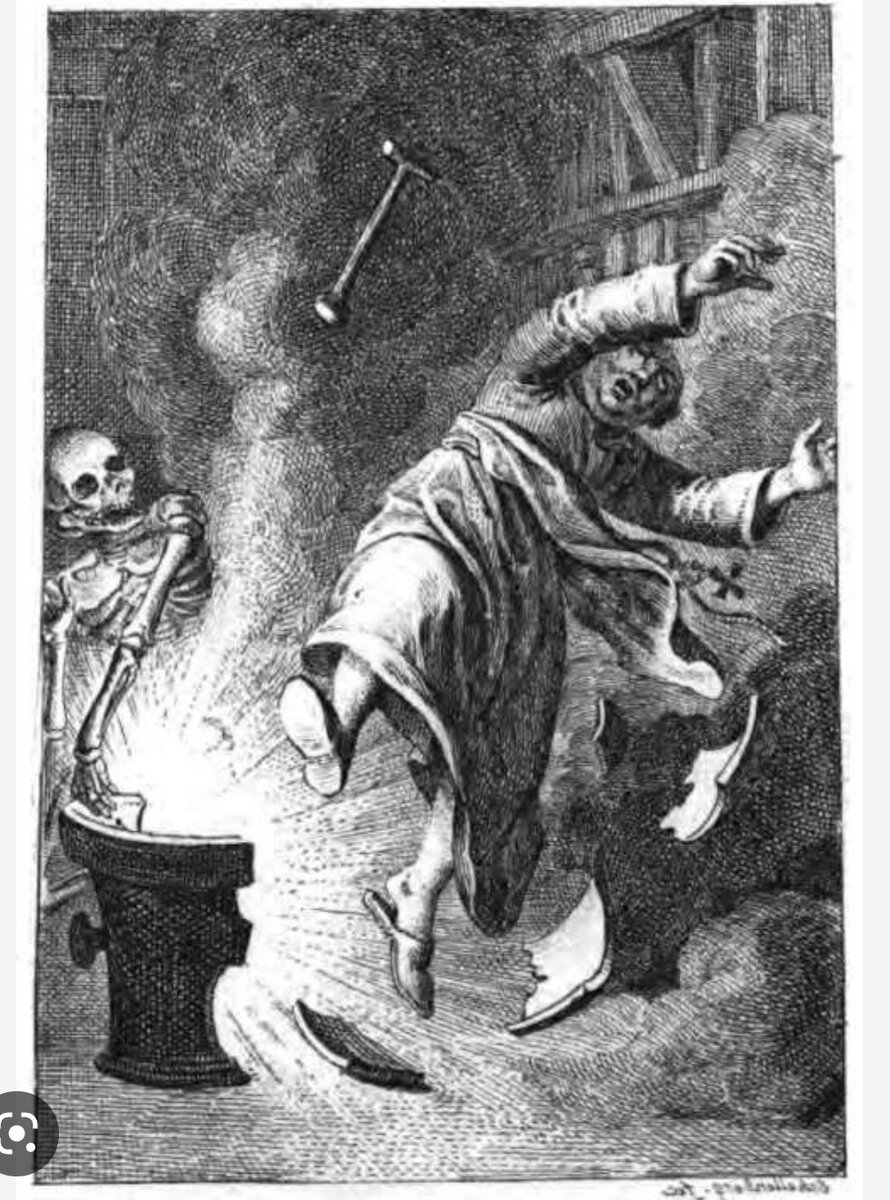 Изобретатель пороха и нечистая сила. Изобретатель пороха и нечистая сила. Изобретатель пороха и нечистая сила значение. Изобретение пороха и нечистая сила гравюра на дереве. Гравюра изобретатель пороха и нечистая сила.