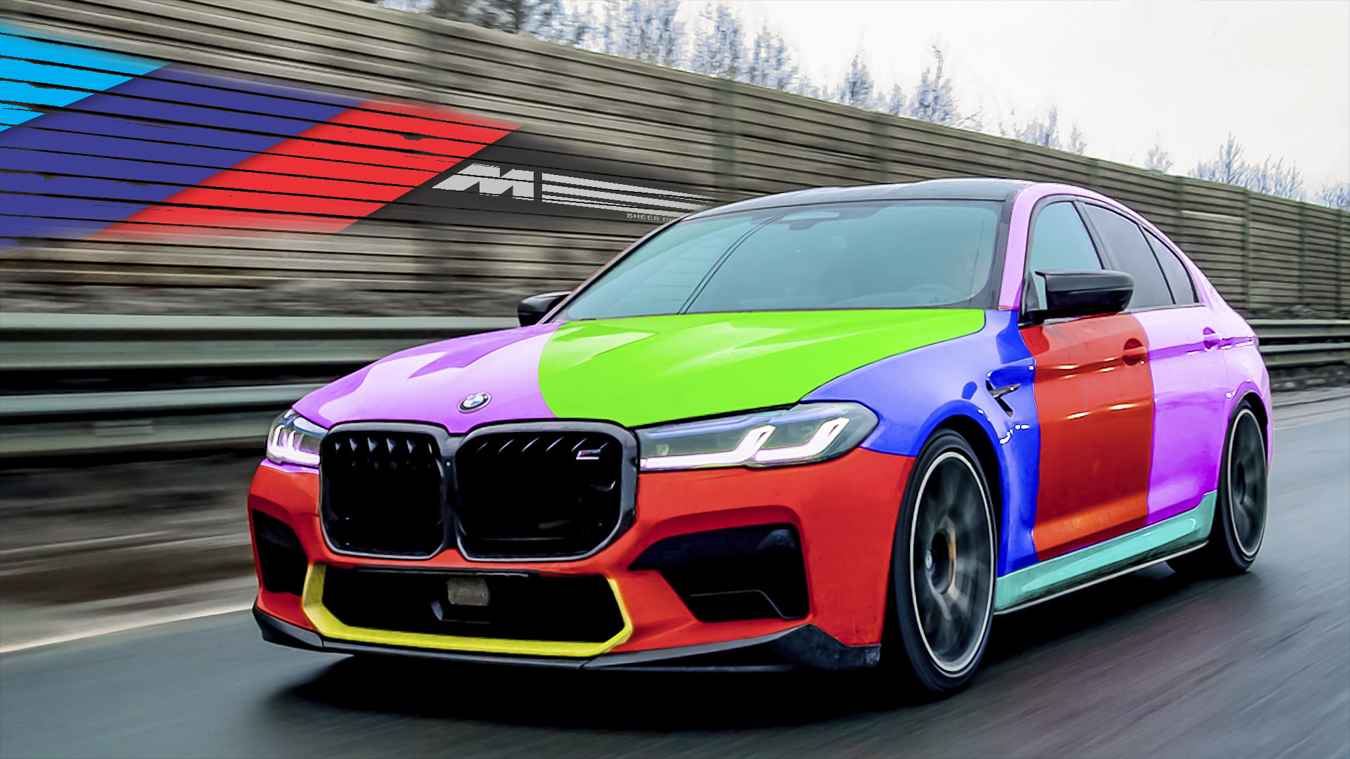 BMW m5 Competition фиолетовая хром