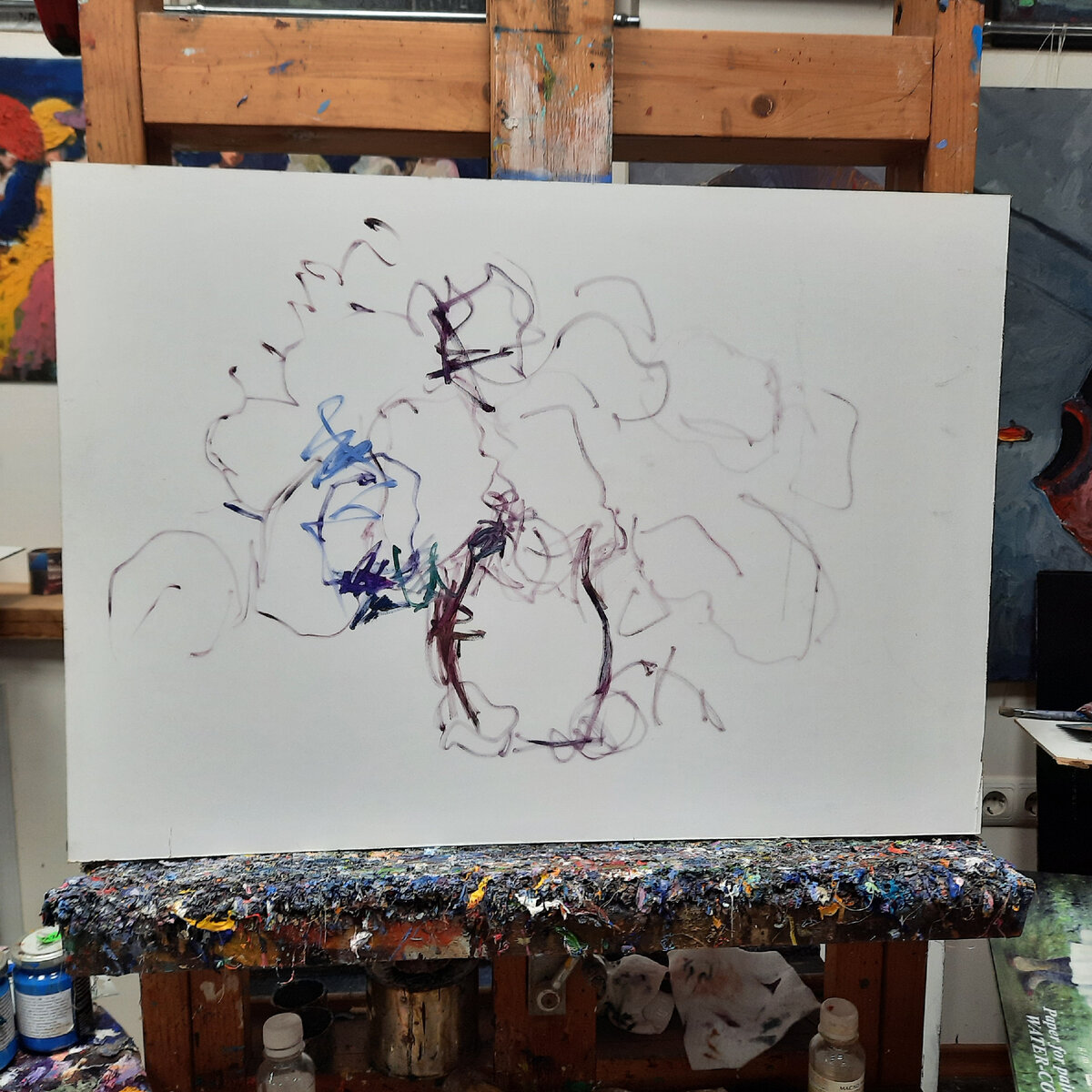 Те самые странные линии, с которых даже профессиональй художник начинает работу над картиной.