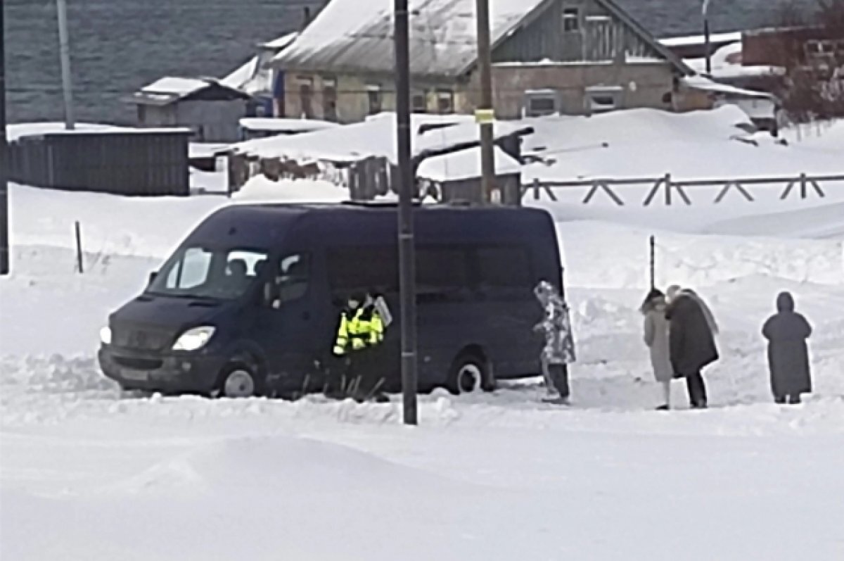    В Териберке и-за застрявшего туристического автобуса выкорчевали деревья