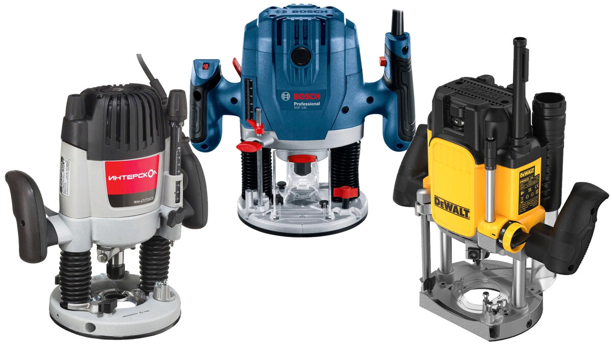 Некоторые образцы популярных погружных ручных фрезеров. Коллаж автора.
